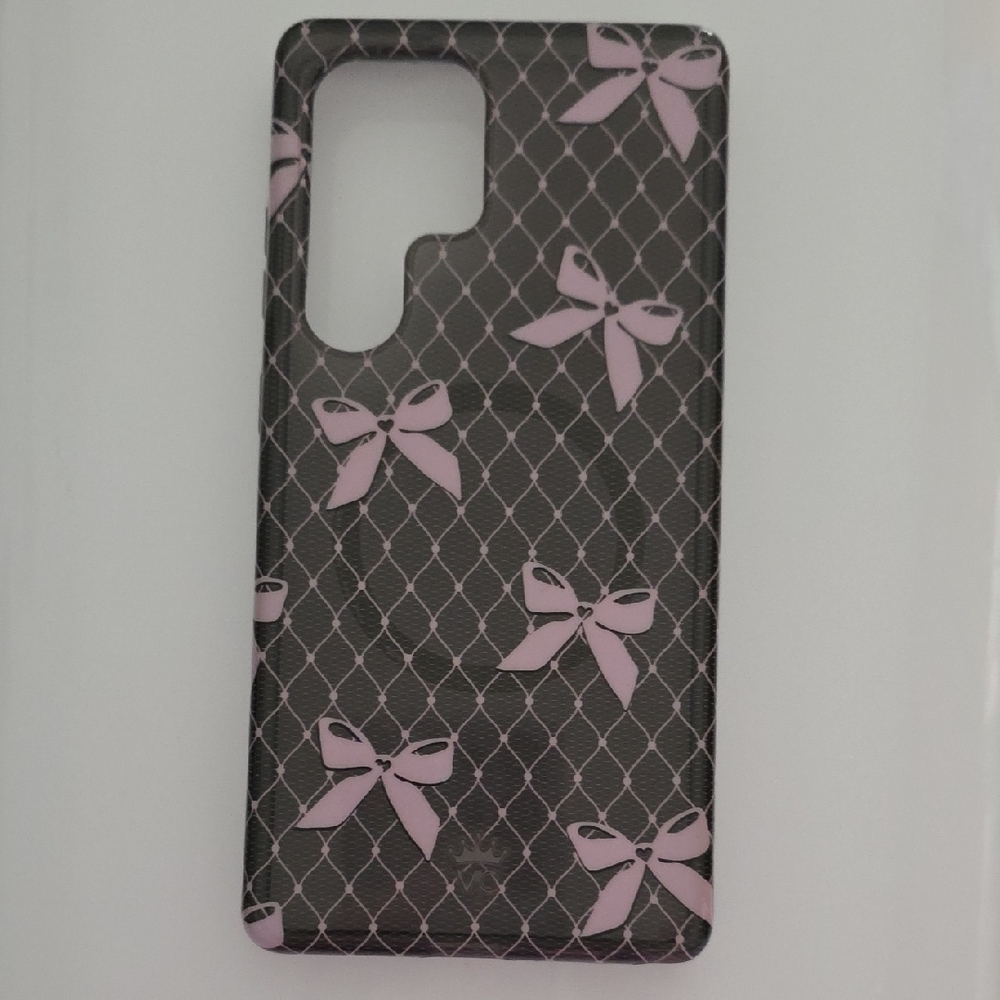 Velvet Caviar Black and Pink Bow Phone Case